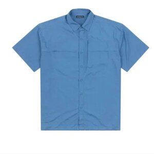 Men Patagonia Short-Sleeved Sol Patrol Button Down Shirt in MidBlue Size Large